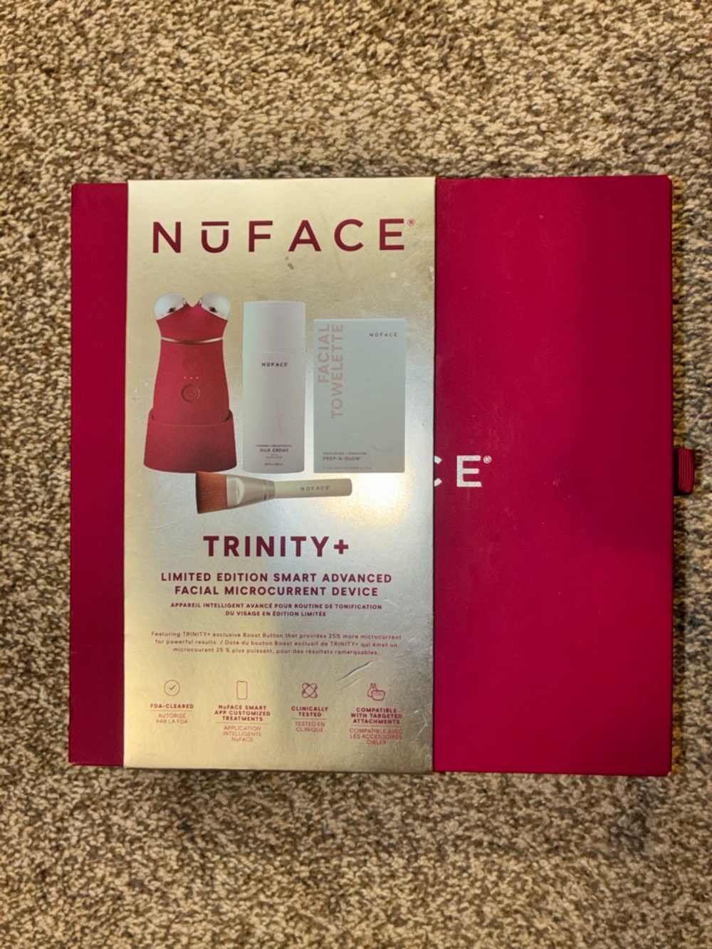 NuFace Limited Edition Facial Device in Red with Silver Accent